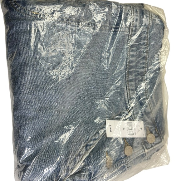 NEW GAP Slouchy Denim Overalls XL light wash blue - Picture 2 of 4